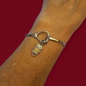 SILVER UNLIMITED Bracelet with Cubic Zirconia Owl Charm